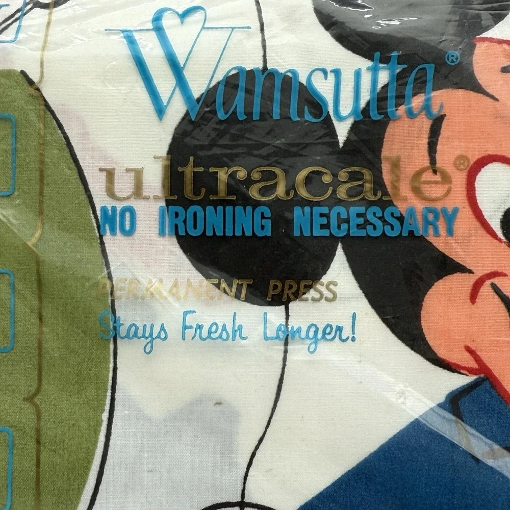 Wamsutta Ultracale VINTAGE Mickey & His Friends‎ Twin Flat And Fitted NEW In Pkg